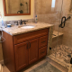 Daltile G215 New Venetian Gold Granite Countertop in Wilmette, IL bathroom remodel