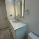 Daltile NQ97 White Sand Quartz Countertop in Morton Grove, IL bathroom remodel