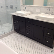 Daltile Premium Carrara Marble Countertop in Evanston, IL bathroom remodel