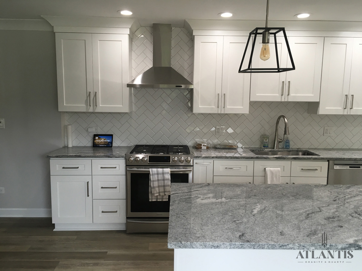 Daltile Siberian White Granite Countertop in Libertyville, IL kitchen remodel