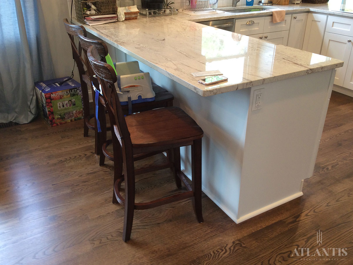 Daltile Thunder White Granite Countertop in Buffalo Grove, IL kitchen remodel