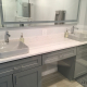 Daltile NQ30 Morning Frost Quartz Countertop in Hoffman Estates, IL bathroom remodel
